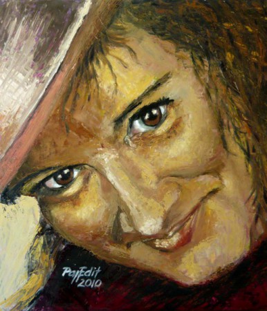 Huncut mosoly 40x35 olaj farost  Ár: 100.000 Ft